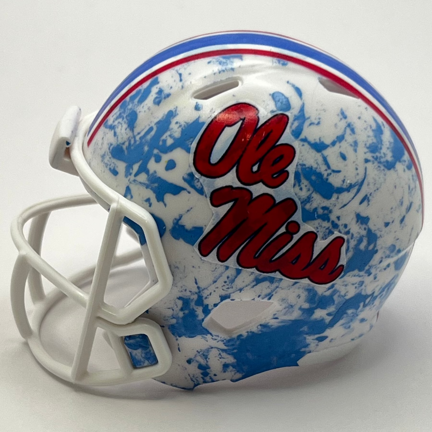 Custom Ole Miss Rebels Pocket Pro Helmet White RealTree Baby Blue SEC