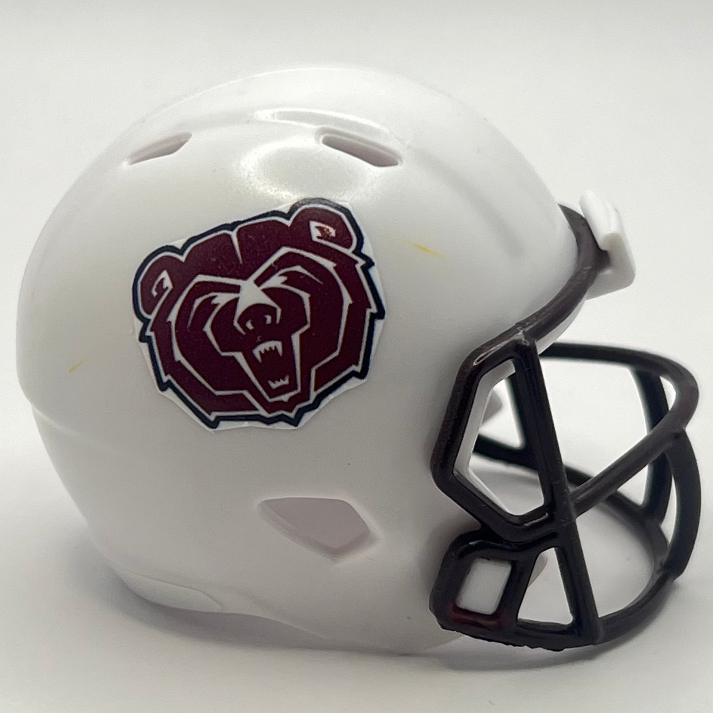 Custom Missouri State Bears Pocket Pro Helmet White Brown Facemask Conference USA