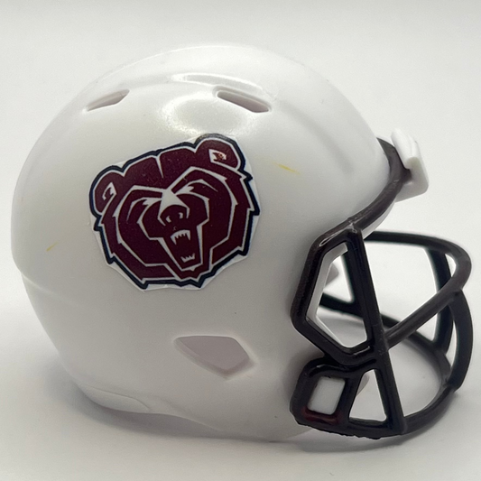 Custom Missouri State Bears Pocket Pro Helmet White Brown Facemask Conference USA