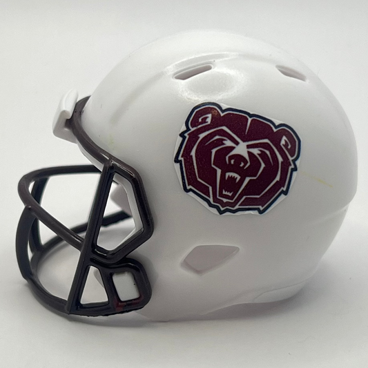 Custom Missouri State Bears Pocket Pro Helmet White Brown Facemask Conference USA
