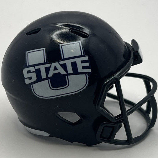 Custom Utah State Aggies Pocket Pro Helmet Navy Blue Pac-12