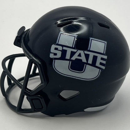 Custom Utah State Aggies Pocket Pro Helmet Navy Blue Pac-12