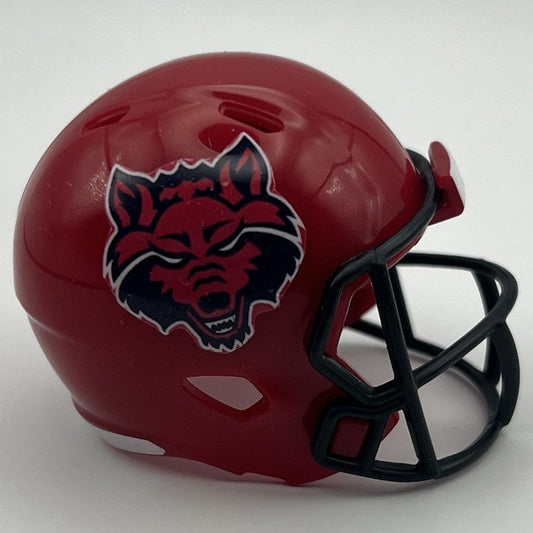 Custom Arkansas State Red Wolves Pocket Pro Helmet Red Sun Belt