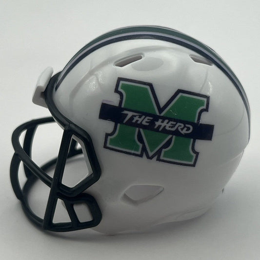 Custom Marshall Thundering Herd Pocket Pro Helmet White Sun Belt
