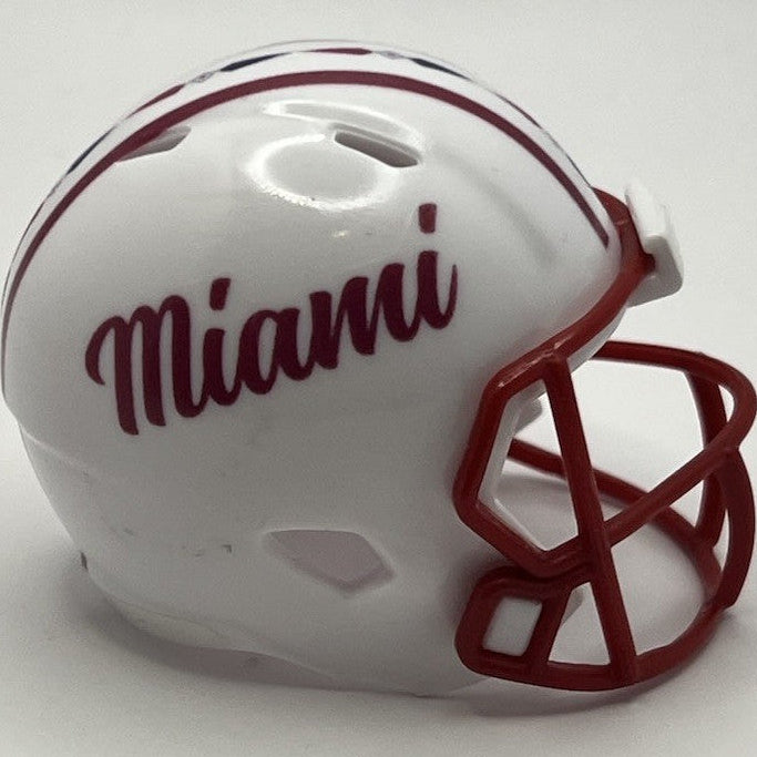 Custom Miami(OH) Redhawks Pocket Pro Helmet White MAC