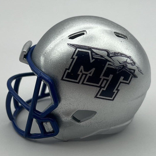 Custom Middle Tennessee State Blue Raiders Pocket Pro Helmet Silver Conference USA