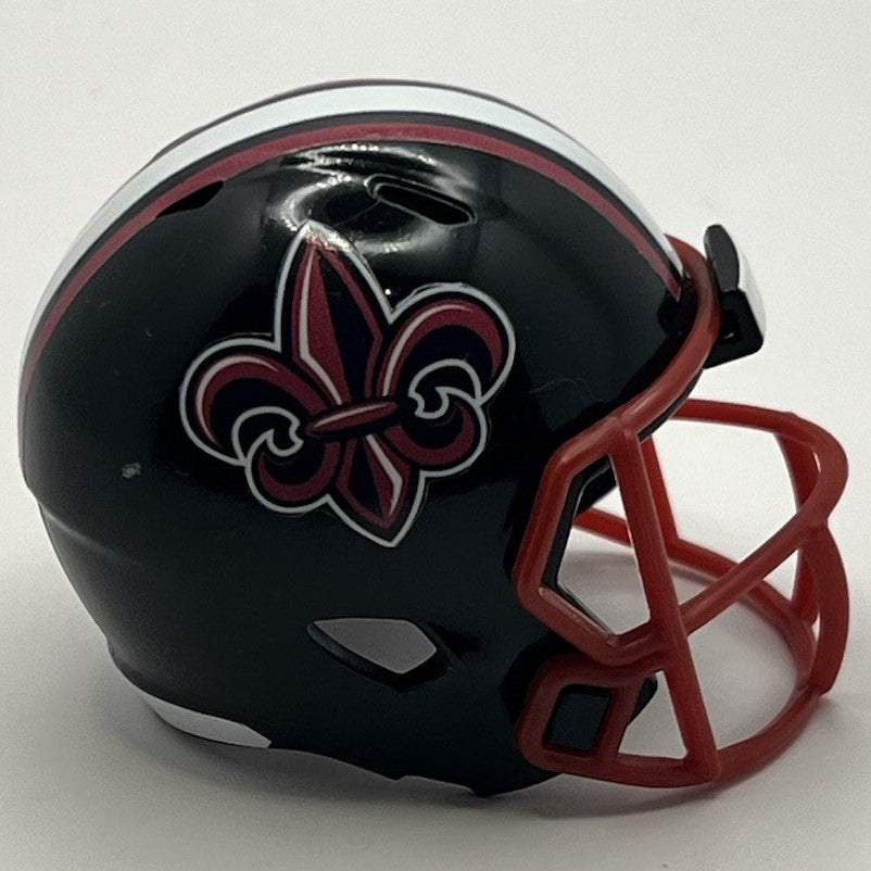 Custom Louisiana Rajin' Cajuns Pocket Pro Helmet Black Red Sun Belt