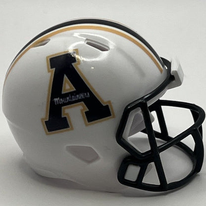 Custom App State Mountaineers Pocket Pro Helmet White Sun Belt