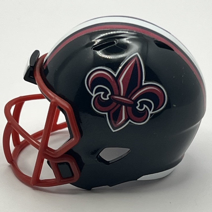 Custom Louisiana Rajin' Cajuns Pocket Pro Helmet Black Red Sun Belt