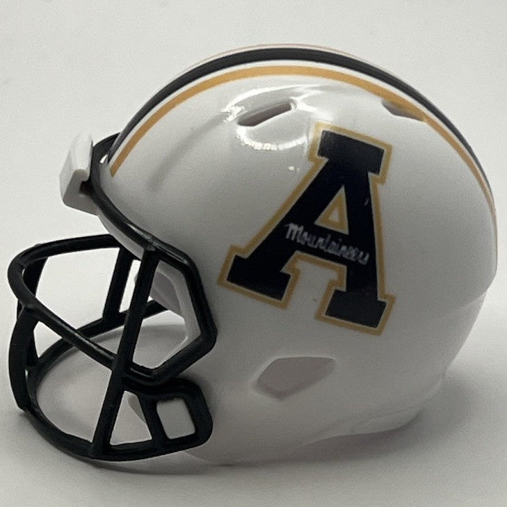 Custom App State Mountaineers Pocket Pro Helmet White Sun Belt