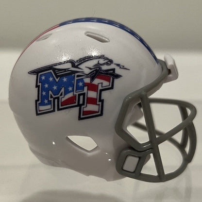 Custom Middle Tennessee State Blue Raiders Pocket Pro Helmet White Conference USA