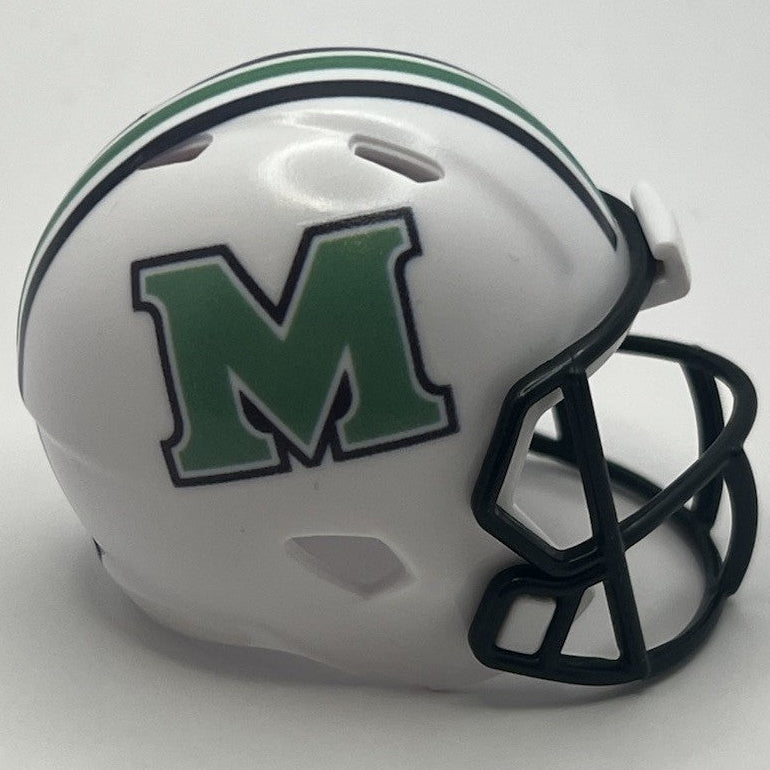 Custom Marshall Thundering Herd Pocket Pro Helmet White Sun Belt
