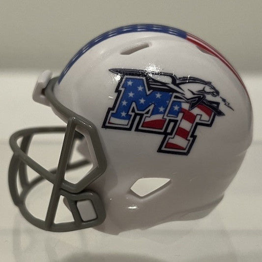 Custom Middle Tennessee State Blue Raiders Pocket Pro Helmet White Conference USA