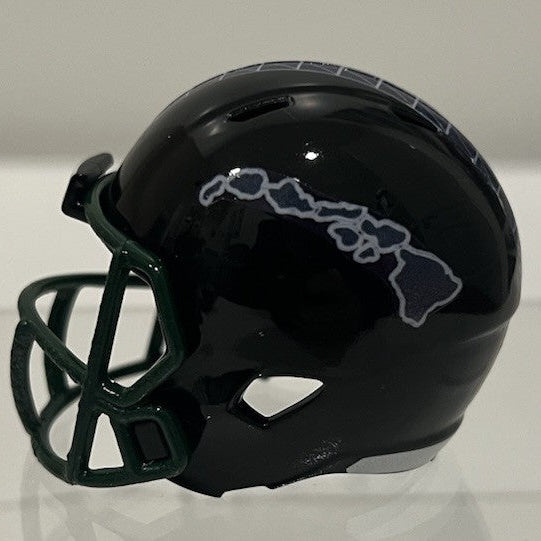 Custom Hawaii Rainbow Warriors Pocket Pro Helmet Black Mountain West
