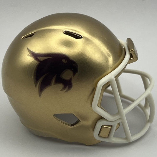 Custom Texas State Bobcats Pocket Pro Helmet Gold Pac-12