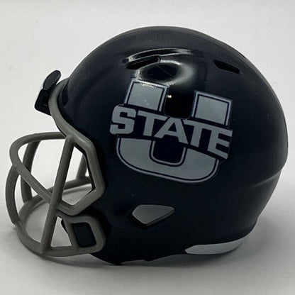 Custom Utah State Aggies Pocket Pro Helmet Navy Blue Pac-12