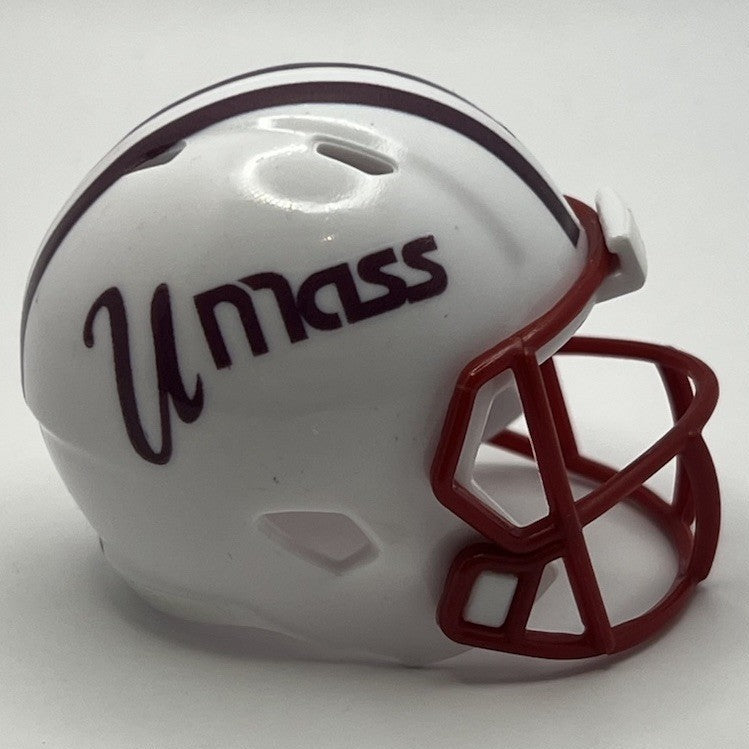 Custom Umass Minutemen Pocket Pro Helmet White MAC