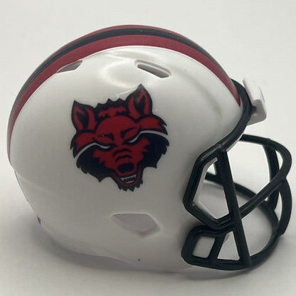 Custom Arkansas State Red Wolves Pocket Pro Helmet White Sun Belt