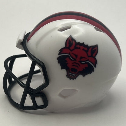 Custom Arkansas State Red Wolves Pocket Pro Helmet White Sun Belt