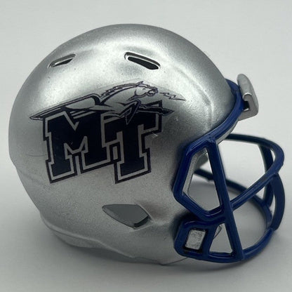 Custom Middle Tennessee State Blue Raiders Pocket Pro Helmet Silver Conference USA