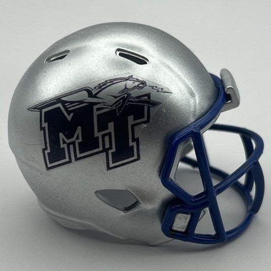 Custom Middle Tennessee State Blue Raiders Pocket Pro Helmet Silver Conference USA