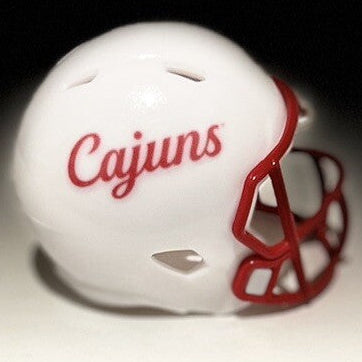 Custom Louisiana Rajin' Cajuns Pocket Pro Helmet White Sun Belt