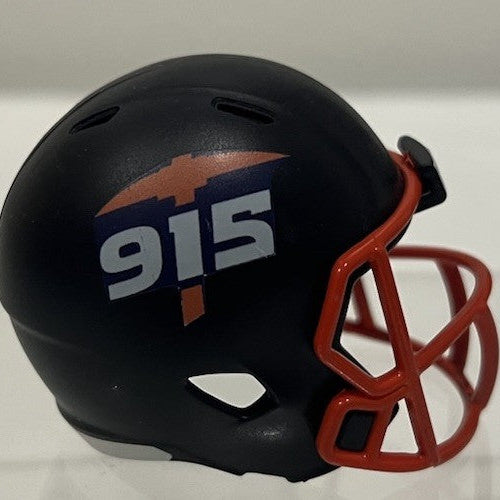 Custom UTEP Miners Pocket Pro Helmet Navy Blue Mountain West