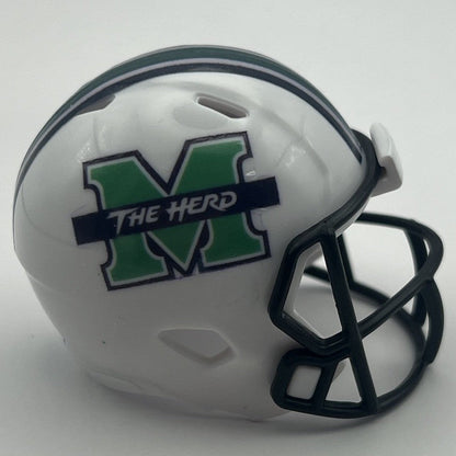 Custom Marshall Thundering Herd Pocket Pro Helmet White Sun Belt