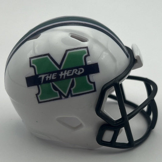 Custom Marshall Thundering Herd Pocket Pro Helmet White Sun Belt